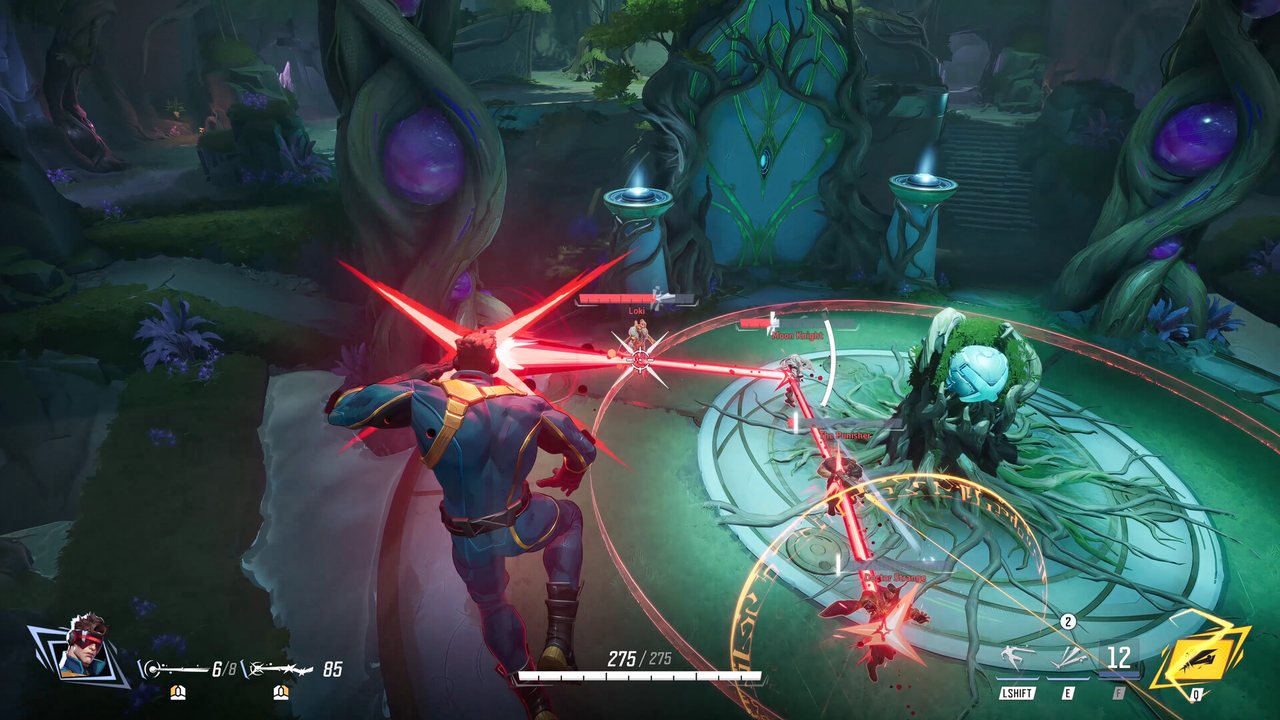 A team fight in a futuristic city
